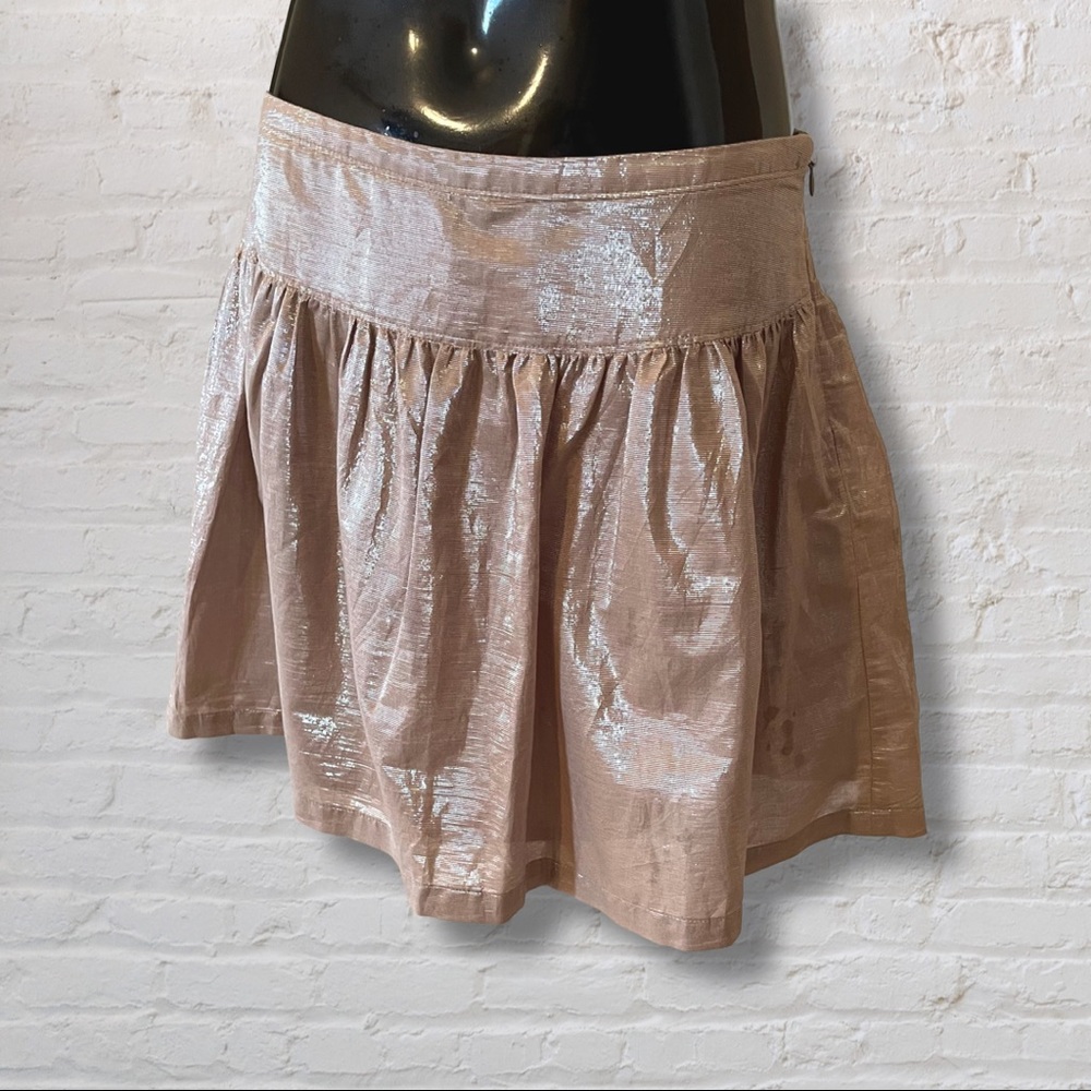 OLD NAVY mini Gold rose metal Shimmer skirt SZ 4